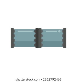 Pipe connect icon flat vector. Metal tube. Steel system isolated