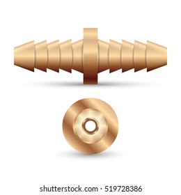 Pipe connection for garden hose. Quick Connector. Vector illustration on white background.