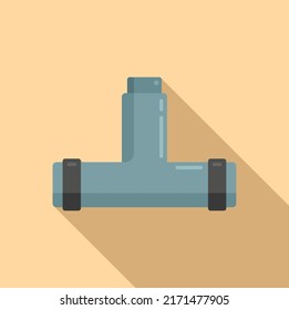 Pipe Connection Icon Flat Vector. Industrial Flange. Drain Steel