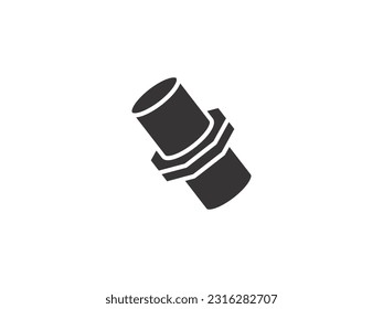 Pipe connection icon outline vector. Industrial flange. Drain steel