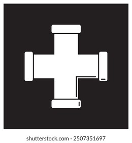 pipe connection icons and accessories vector illustration logo design