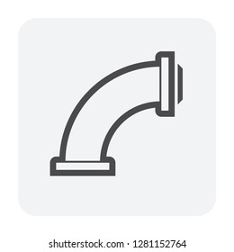 Pipe connector icon, black color.