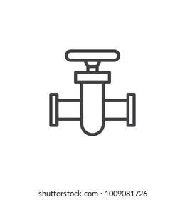 Pipe connector line icon, outline vector sign, linear style pictogram isolated on white. Pipe valve Symbol, logo illustration. Editable stroke