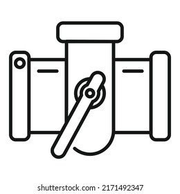 Pipe connector tap icon outline vector. Steel system. Metal pipeline