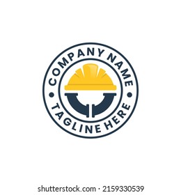 plantilla de logotipo de servicio de construcción de tuberías