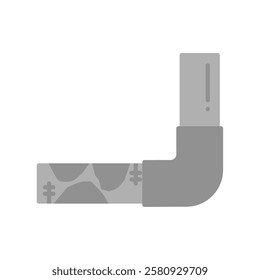 pipe corrosion flat icon illustration