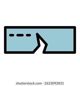 Pipe crack icon. Outline pipe crack vector icon color flat isolated