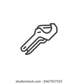 Pipe cutter tool line icon. linear style sign for mobile concept and web design. Pipe cutter outline vector icon. Symbol, logo illustration. Vector graphics