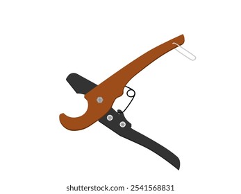 Pipe cutting scissors on white background.