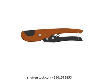 Pipe cutting scissors on white background.