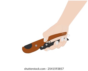 Pipe cutting scissors on white background.