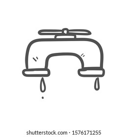 pipe doodle icon vector hand drawing 