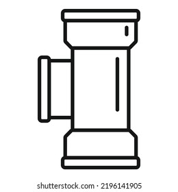Vector de contorno de icono de drenaje de tubería. Gasoducto de agua. Industria de reparación