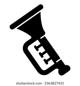 Pipe fife solid icon, kid toys concept, musical instrument sign on white background, Trumpet icon in glyph style for mobile concept and web design. Vector graphics