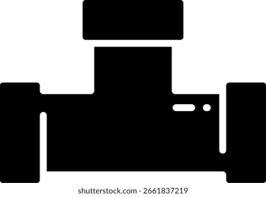 Pipe Fitting Glyph Icon, Plumbing Tee Connector