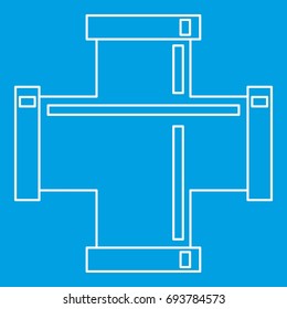 Pipe fitting icon blue outline style isolated vector illustration. Thin line sign