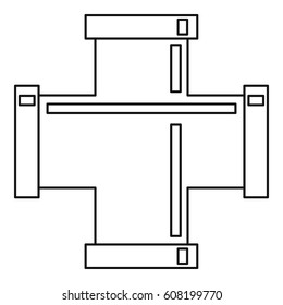 Pipe fitting icon. Outline illustration of pipe fitting vector icon for web