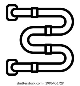 Pipe fitting icon. Outline Pipe fitting vector icon for web design isolated on white background