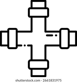 Pipe Fitting Icon: Plumbing Connection Symbol