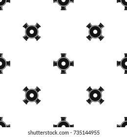 Pipe fitting pattern repeat seamless in black color for any design. Vector geometric illustration