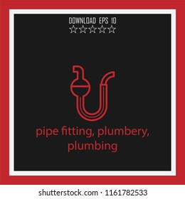 pipe fitting, plumbery, plumbing vector icon