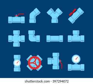 Pipe fitting vector set.