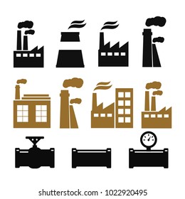 Pipe fittings vector icons set. Tube industry, construction pipeline, drain system. Pipeline water vector