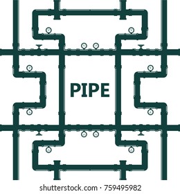 Pipe fittings vector icons set. Tube industry, construction pipeline, drain system. Pipeline water vector