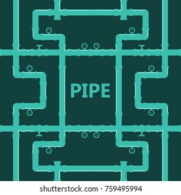 Pipe fittings vector icons set. Tube industry, construction pipeline, drain system. Pipeline water vector