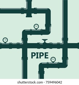 Pipe fittings vector icons set. Tube industry, construction pipeline, drain system. Pipeline water vector