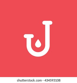 Pipe Flat Icon On Red Background