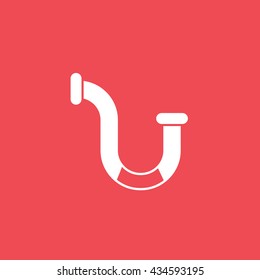 Pipe Flat Icon On Red Background