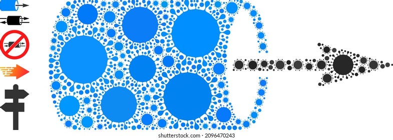 Icono de mosaico de dirección de flujo de tubería. El mosaico vectorial está diseñado con íconos de bacteria aleatorios. Icono de dirección de flujo de tubería de collage de Coronavirus e iconos de bonificación. Mosaico de dirección de flujo de tubería para imágenes epidémicas.