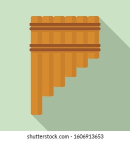 Pipe flute icon. Flat illustration of pipe flute vector icon for web design