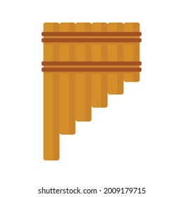 Pipe flute icon. Flat illustration of pipe flute vector icon isolated on white background