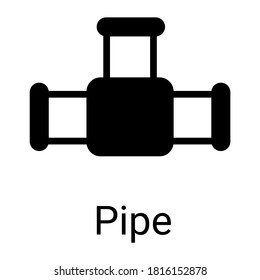 pipe glyph icon, vector glyph design