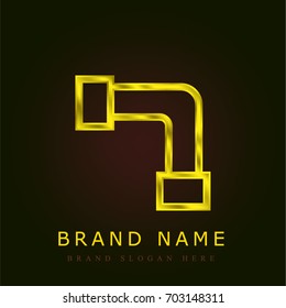 Pipe golden metallic logo