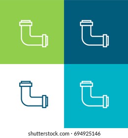 Pipe green and blue material color minimal icon or logo design