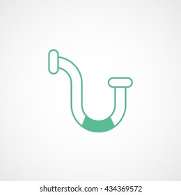 Pipe Green Line Icon On White Background