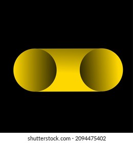 pipe hole icon gradient yellow black background.
