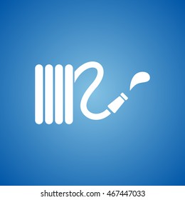 Pipe Hose Icon on blue color.