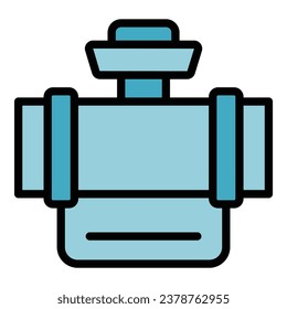 Pipe hose system icon outline vector. Water drip. Automatic garden color flat