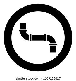 Pipe icon black color in circle round 