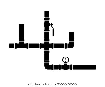 Pipe icon in black and white	