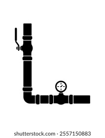 Pipe icon in black and white	