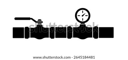 Pipe icon in black and white	