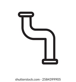 pipe icon black and white vector outline sign