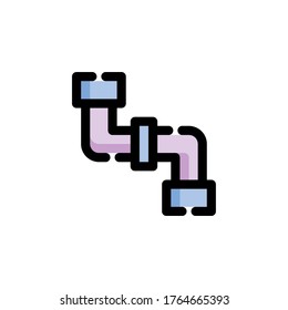 pipe icon construction in filled outline