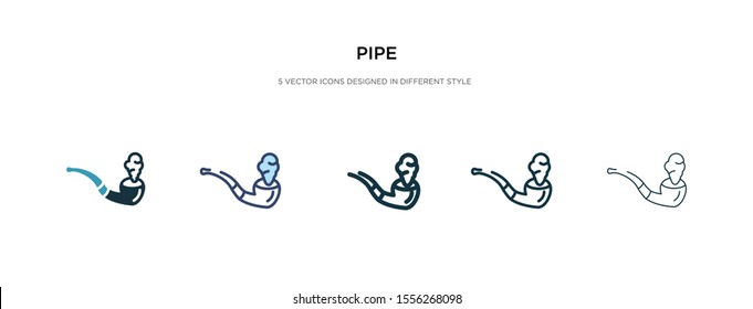 pipe icon in different style vector illustration. two colored and black pipe vector icons designed in filled, outline, line and stroke style can be used for web, mobile, ui