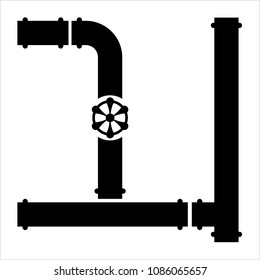 Pipe Icon, Pipe Fitting Icon Vector Art Illustration